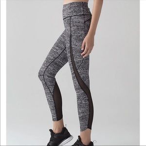 White and black mesh lululemon leggings